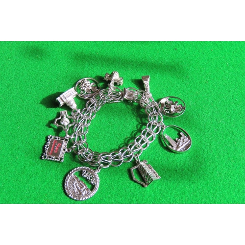 460 - Silver Ladies Charm Bracelet with Various Charms