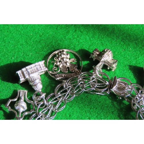 460 - Silver Ladies Charm Bracelet with Various Charms