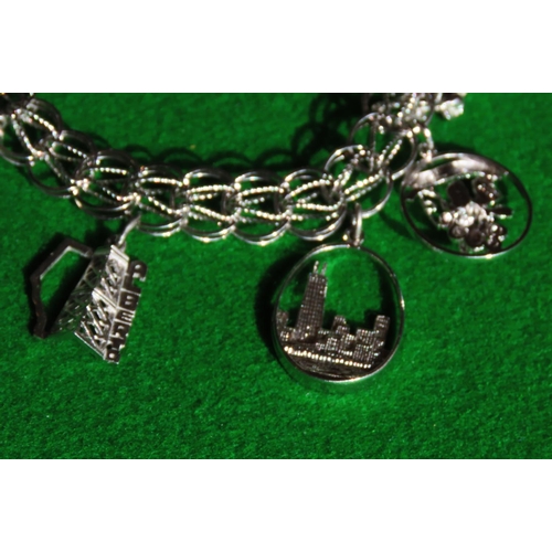 460 - Silver Ladies Charm Bracelet with Various Charms