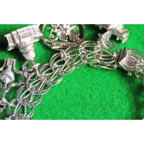 460 - Silver Ladies Charm Bracelet with Various Charms