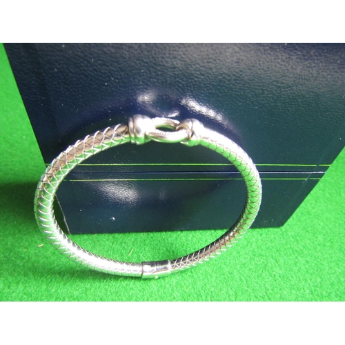 465 - Silver Bulgari Design Ladies Bangle Attractively Chased and Detailed with Diamond Inset Decoration