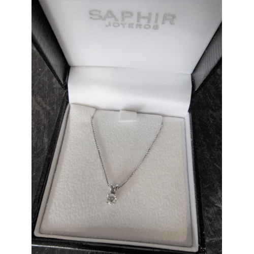 467 - Saphir Ladies Diamond Pendant Necklace Further Mounted on 18 Carat White Gold Chain