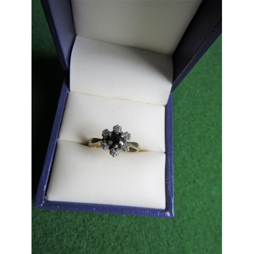 471 - Sapphire and Diamond Ladies Cluster Ring Size M