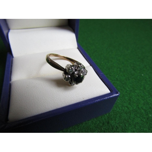 471 - Sapphire and Diamond Ladies Cluster Ring Size M