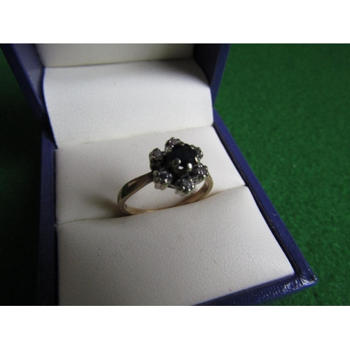 471 - Sapphire and Diamond Ladies Cluster Ring Size M