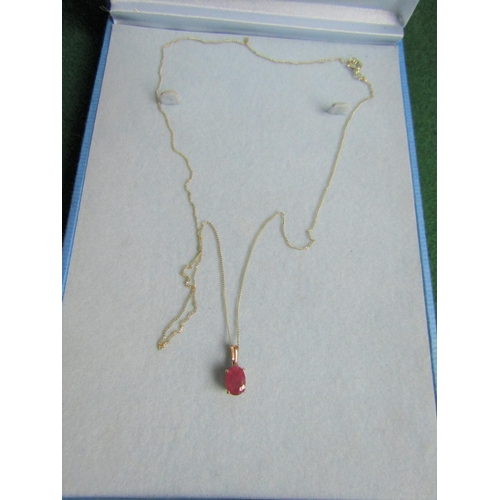 475 - 9 Carat Yellow Gold Mounted Ruby Pendant Necklace with 9 Carat Gold Chain