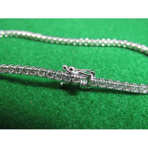 481 - Diamond Tennis Bracelet Articulated Form Mounted on 18 Carat White Gold Diamonds of Attractive High ... 