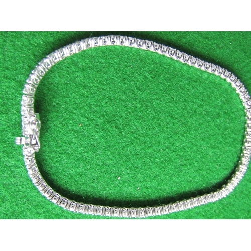 481 - Diamond Tennis Bracelet Articulated Form Mounted on 18 Carat White Gold Diamonds of Attractive High ... 