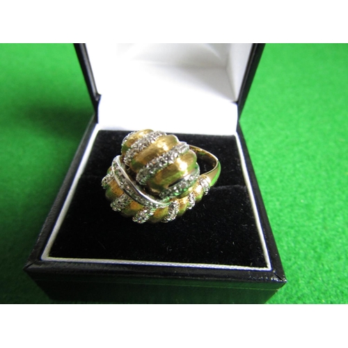 485 - 18 Carat Yellow and White Gold Ladies Cluster Ring Set with Fifty 8 Cut Diamonds Ring Size L
Please ... 