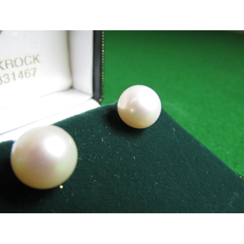 491 - Pair of Pearl Stud Earrings Mounted on 14 Carat Gold