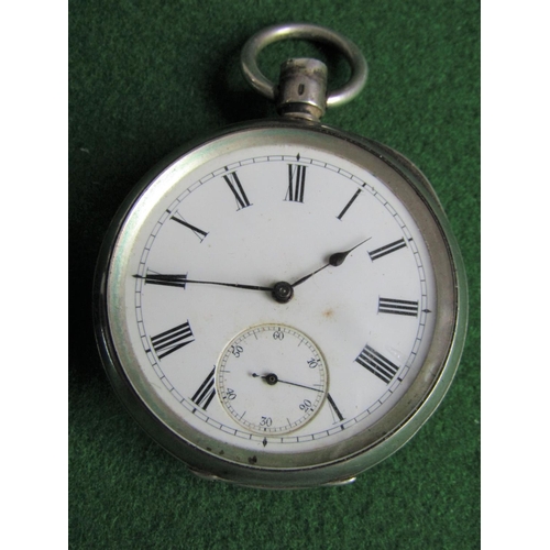 497 - Solid Silver Cased Pocket Watch with Engraved Back Roman Numeral Decorated Dial and Another