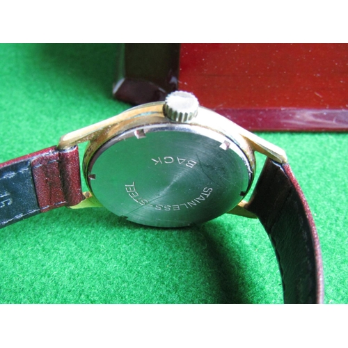 498 - Vintage Regency 15 Jewels Anti Magnetic Gentleman's Wristwatch with Gilt Baton Decoration Leather St... 