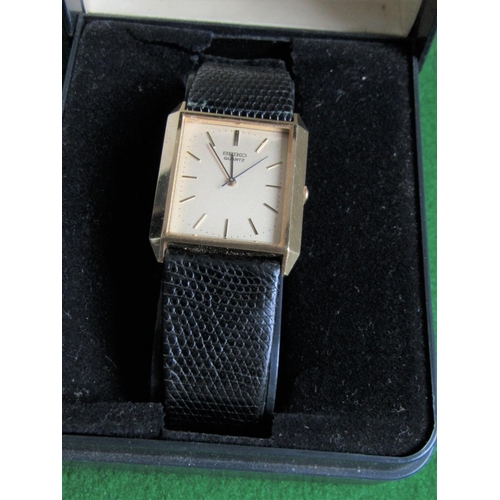 499 - Seiko Gentleman's Gold Tone Quartz Wristwatch Contained within Original Presentation Case