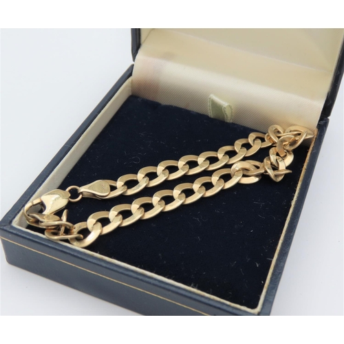 7 - 9 Carat Yellow Gold Flat Link Bracelet Articulated Form