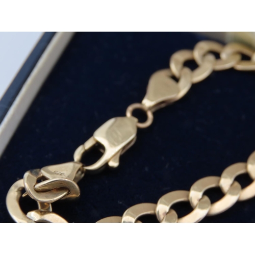 7 - 9 Carat Yellow Gold Flat Link Bracelet Articulated Form