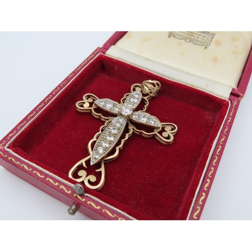 72 - 9 Carat Yellow Gold Attractively Detailed Crucifix Necklace Pendant Weight Approximately 12.6g