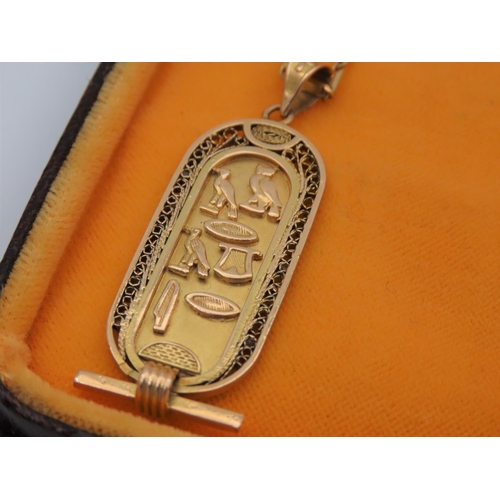 74 - 18 Carat Yellow Gold Pendant with Eastern or Orient Inscription Mounted on 18 Carat Gold Chain Weigh... 