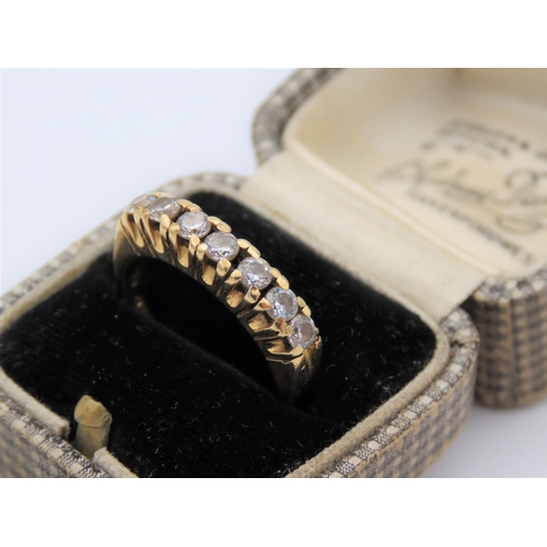 85 - Seven Stone Ladies Diamond Ring Mounted on 18 Carat Yellow Gold Weight Approximately 7 Grams Ring Si... 