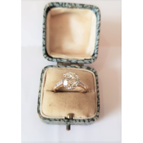 517 - Edwardian Solitaire Diamond Ring Mounted on 18 Carat Gold Band Set in Platinum Mount Eight Claw Sett... 