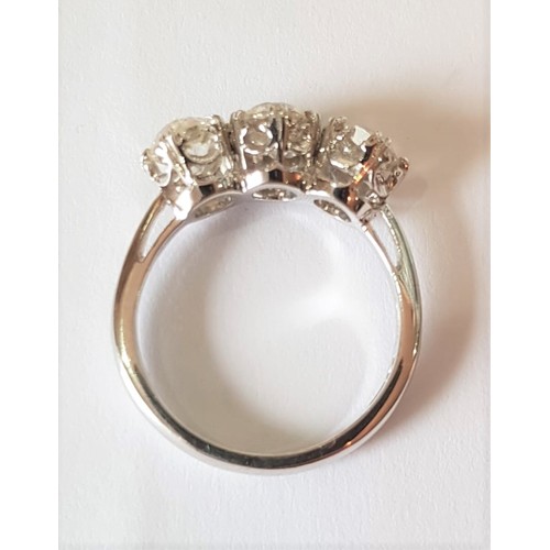 524 - Three Stone Ladies Diamond Ring Old Brilliant Cut Diamonds in a Fine Claw Setting Mounted on 18 Cara... 