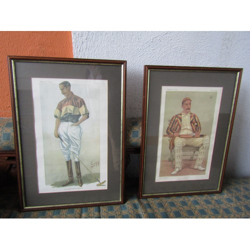 1015 - Pair of Antique Spy Prints Framed Each Approximately 16 Inches High x 9 Inches Wide