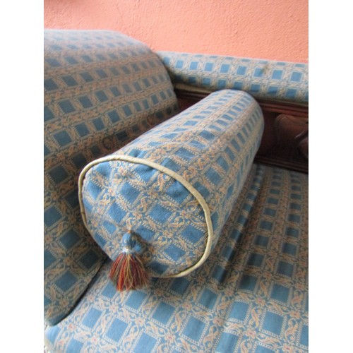 1017 - Antique Chaise Lounge Attractively Upholstered in Brocade with Tasselled Edging Approximately 6ft Lo... 