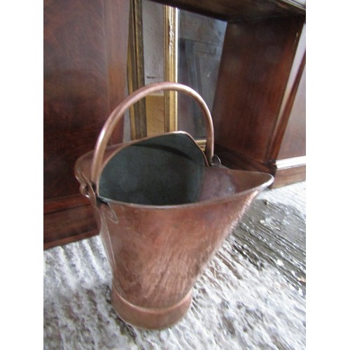 1020 - Antique Copper Coal Helmet with Swing Carry Handle