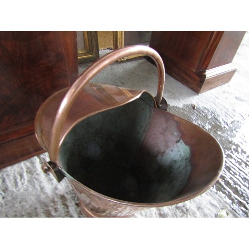 1020 - Antique Copper Coal Helmet with Swing Carry Handle