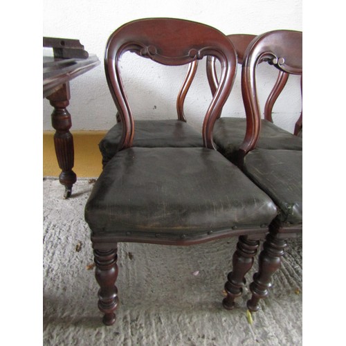 1022 - Set of Six William IV Mahogany Dining Chairs Good Timbers Turned Supports