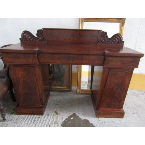 1023 - William IV Inverted Breakfront Pedestal Sideboard, Finely Figured Timbers Attractive Next Size, Appr... 