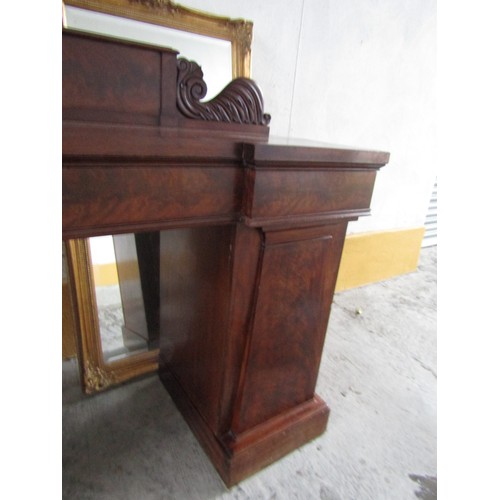 1023 - William IV Inverted Breakfront Pedestal Sideboard, Finely Figured Timbers Attractive Next Size, Appr... 