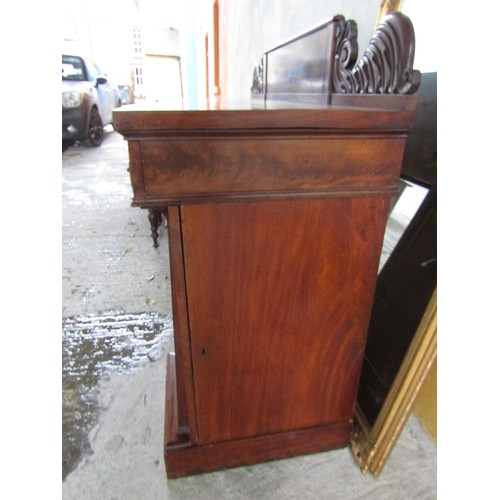 1023 - William IV Inverted Breakfront Pedestal Sideboard, Finely Figured Timbers Attractive Next Size, Appr... 