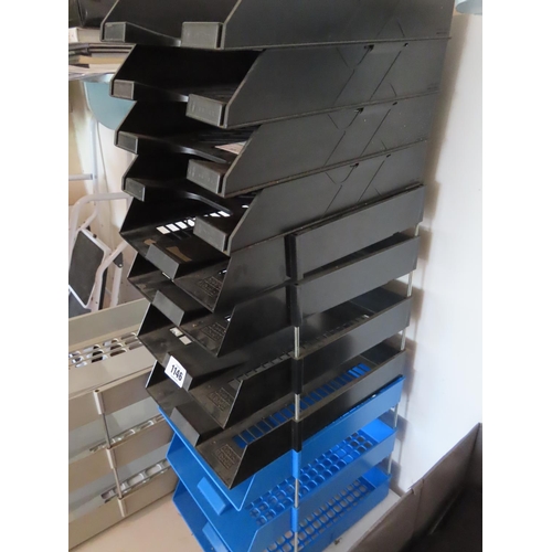 1146 - Collection of Stackable Filing Trays