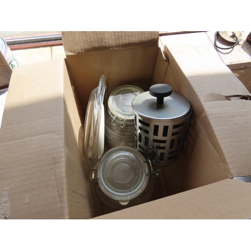 1156 - Quantity of Kitchenware to Include Crocker, Pyrex Jars etc. As Photographed