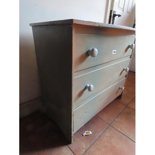 1158 - Painted Three Drawer Unit 30 Inches Wide x 17 Inches x 27 Inches Tall