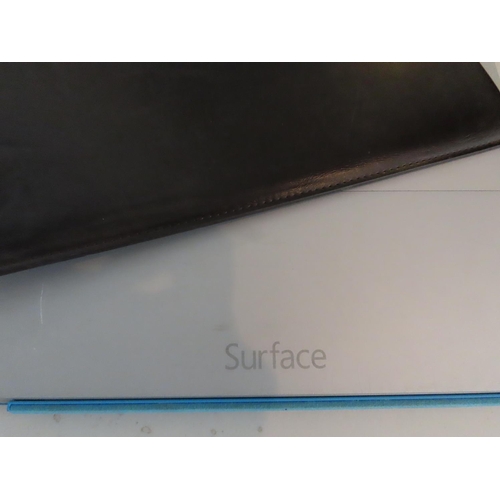 1123 - Microsoft Surface Pro Laptop with Charger and Leather Cover Screen is Cracked