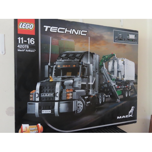 113 - Lego Technic Set 42078 Mack Anthem Truck Constructed in Perspex Case Approximately 36 Inches x 11 In... 