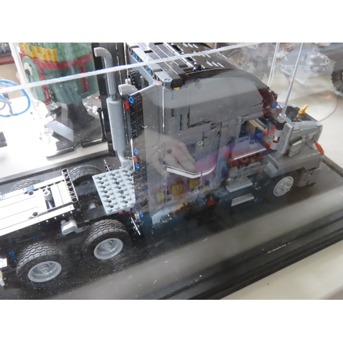 113 - Lego Technic Set 42078 Mack Anthem Truck Constructed in Perspex Case Approximately 36 Inches x 11 In... 