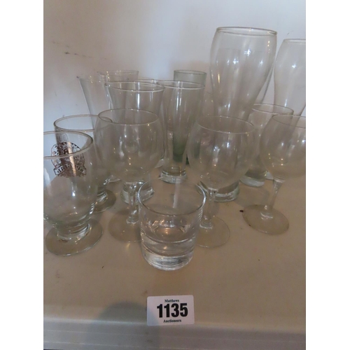 1135 - Quantity of Glass Kitchen Wear Contained in Box Including Pair of Champagne Flutes