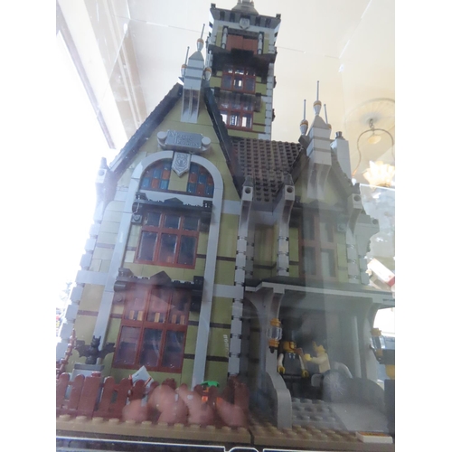 116 - Lego Haunted House Set 10273 Complete in Perspex Case Approximately 29 Inches High x 21 Inches Wide ... 