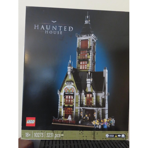 116 - Lego Haunted House Set 10273 Complete in Perspex Case Approximately 29 Inches High x 21 Inches Wide ... 