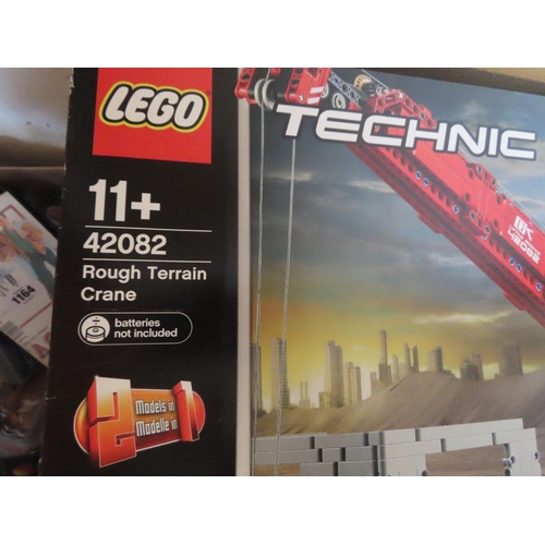 1173 - Lego Technic Set 42082 Rough Terrain Crane Possibly Incomplete Contained in Original Box Unconstruct... 