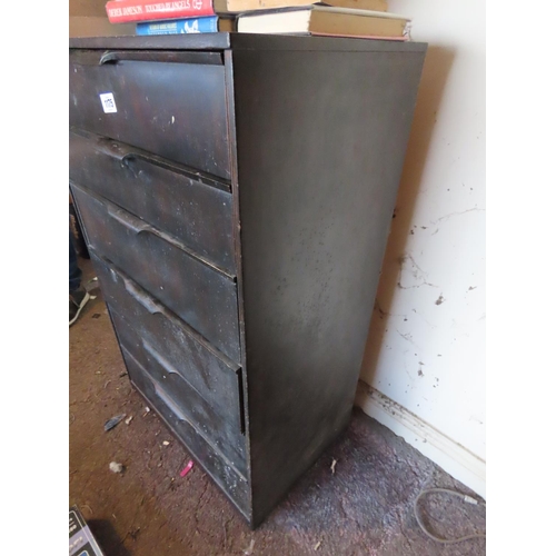 1175 - Black Chest of Six Drawers 40 Inches Tall x 25 Inches Wide