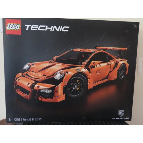 119 - Lego Technics Set 42056 Porsche 911 GT3RS Complete in Custom Perspex Case 26 Inches x 10 Inches High