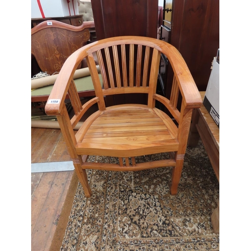 1198 - Hand Made Well Constructed Pine Armchair 33 Inches Tall