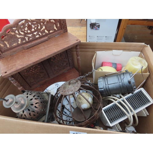 1201 - Large Box Containing Various Household Items Including Ornaments, Toaster, Clock etc.