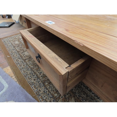 1202 - Pine Coffee Table 42 Inches x 31 Inches x 18 Inches with Pull Out Drawer