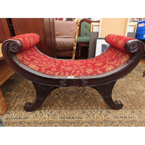 1203 - Curve Form Seat with Floral Upholstery Approximately 36 Inches Long x 34 Inches