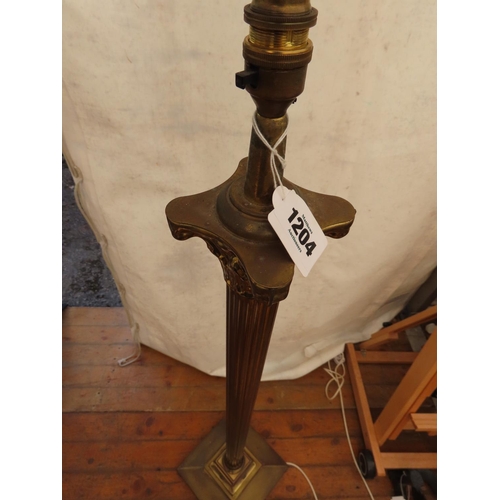 1204 - Brass Corinthian Column Standard Lamp 58 Inches Tall Electrified