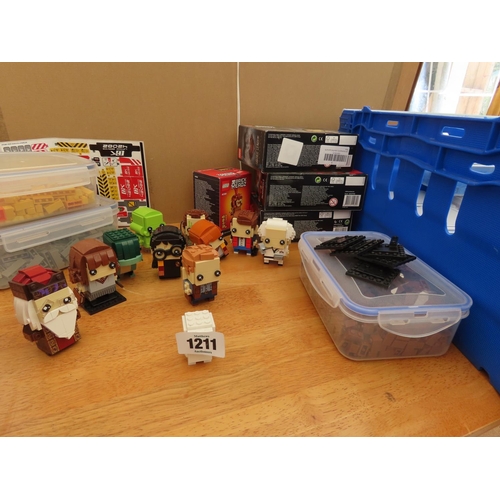 1211 - Crate Containing Collection of Lego to Include Several Brick Head Figures from Movies such as Harry ... 